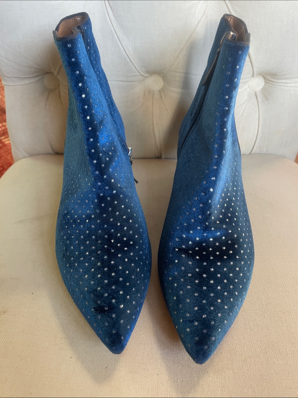 Aquazzura’s “Quant” Bootie In Blue